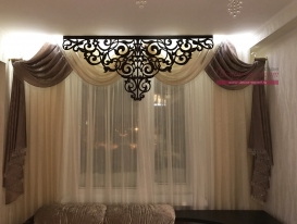 Комплект штор с ажурным ламбрекеном  "Флоренция"в гостиной нашей  заказчицы из Лабытнанги.