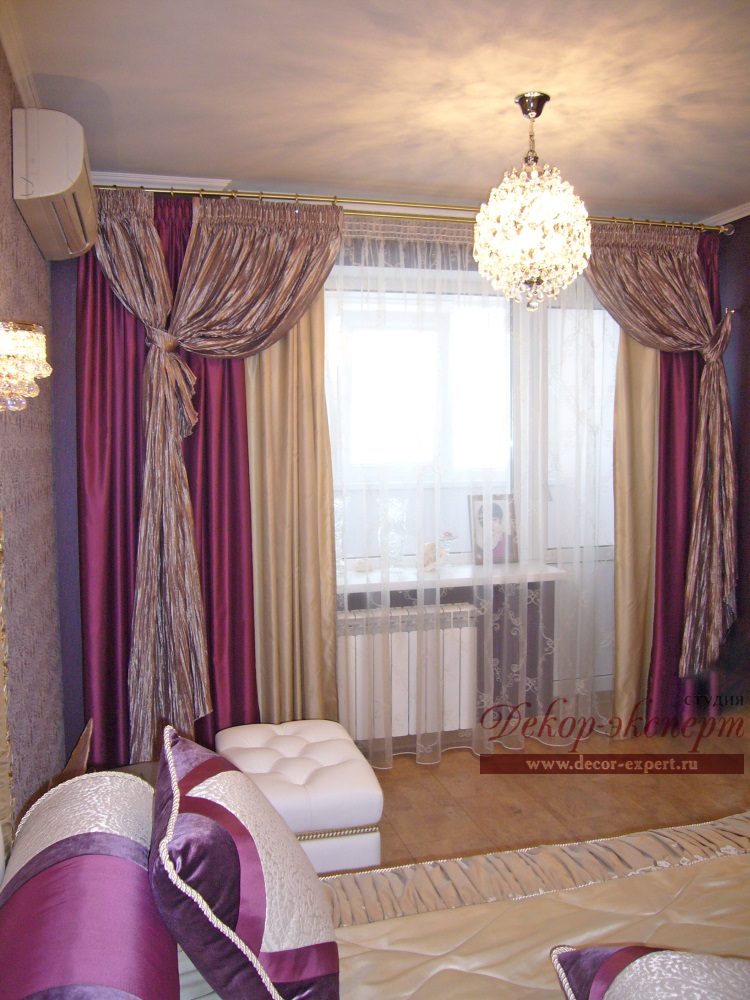 шторы для спальни в современном классическом стиле в Тольятти, дизайн штор Светлана Никитина